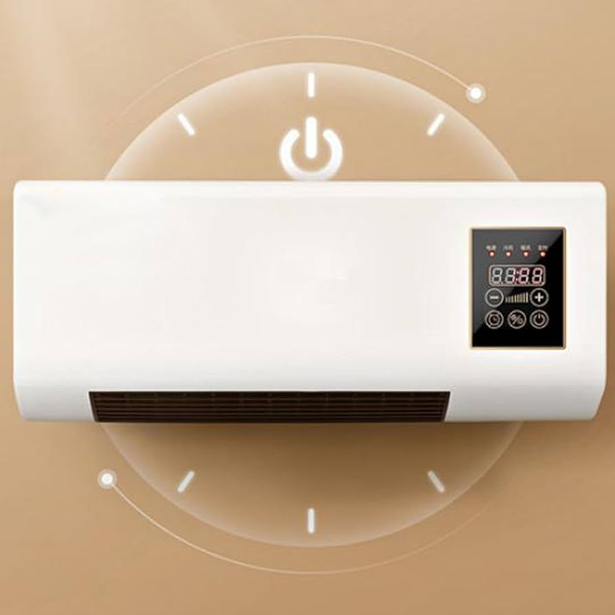 Wall-mounted mini portable air conditioner and heater unit.