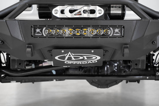 2007+ Jeep JL JLU JT Wrangler, Gladiator Stealth Fighter Front Bumper License Plate Bracket Addictive Desert Designs
