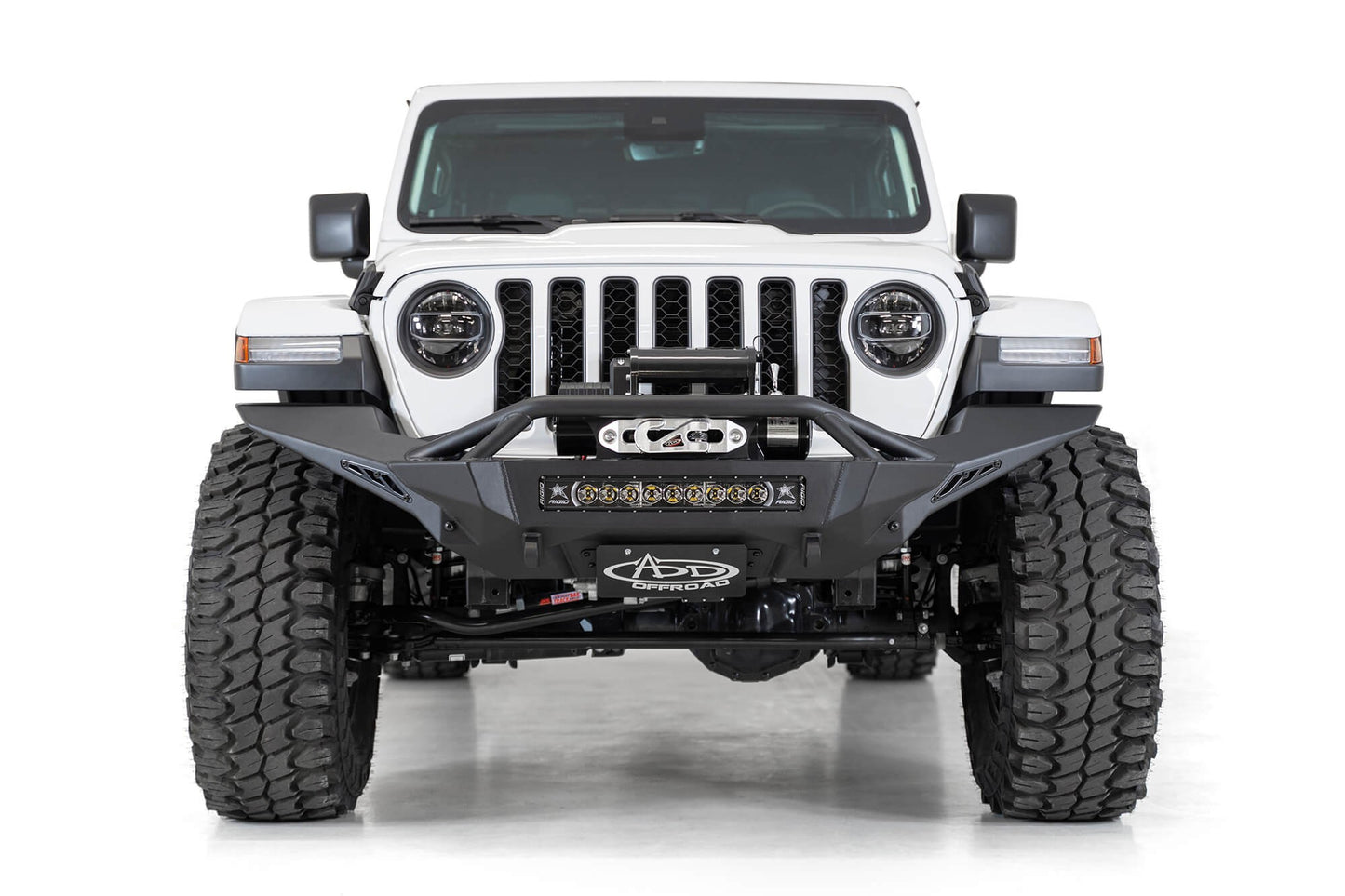 2007+ Jeep JL JLU JT Wrangler, Gladiator Stealth Fighter Front Bumper License Plate Bracket Addictive Desert Designs