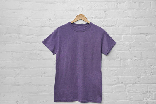 ZENAIAH Soft Purple Cotton Crewneck Tee - Unisex Casual