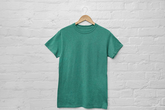 ZENAIAH Teal Cotton Crewneck Short Sleeve Tee